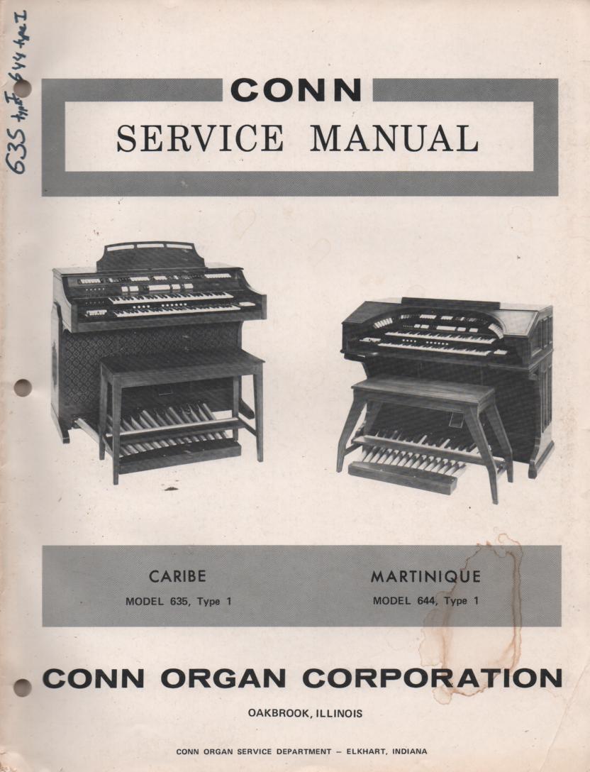 635 644 Type 1 Organ Service Manual.  