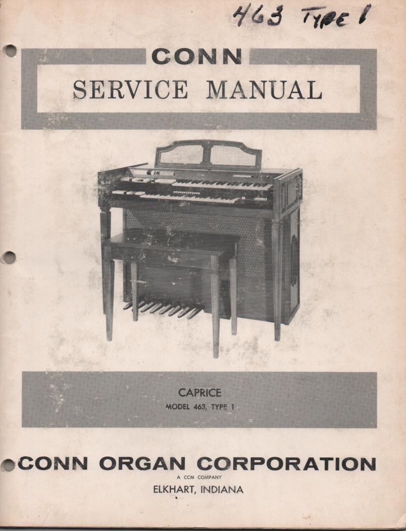 463 Caprice Organ Type 1 Service Manual It contains parts lists schematics and board layouts