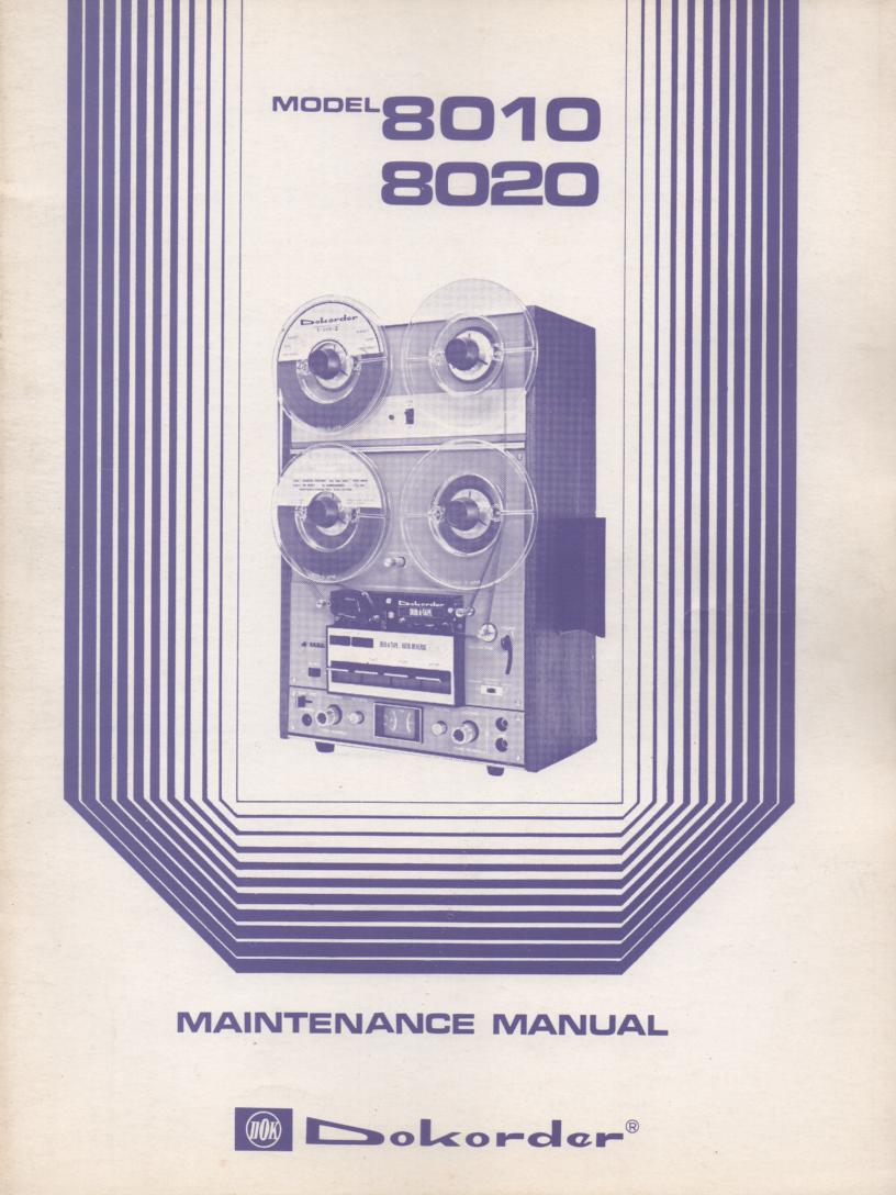 8010 8020 Reel to Reel Service Manual  Dokorder