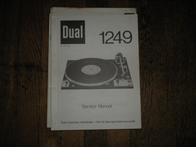 1249 Turntable Service Manual  Dual