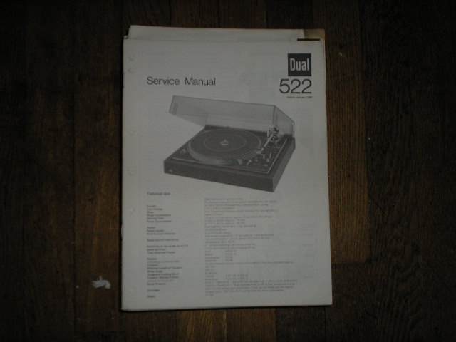 522 Turntable Service Manual  Dual