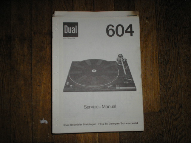 604 Turntable Service Manual  Dual