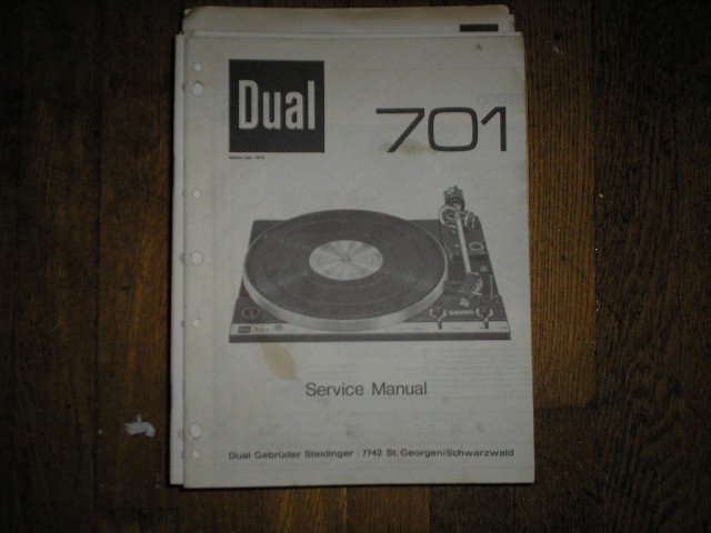 701 Turntable Service Manual  Dual