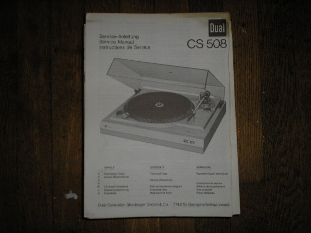 CS508 Turntable Service Manual  Dual