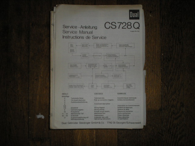 CS714Q Turntable Service Manual  Dual