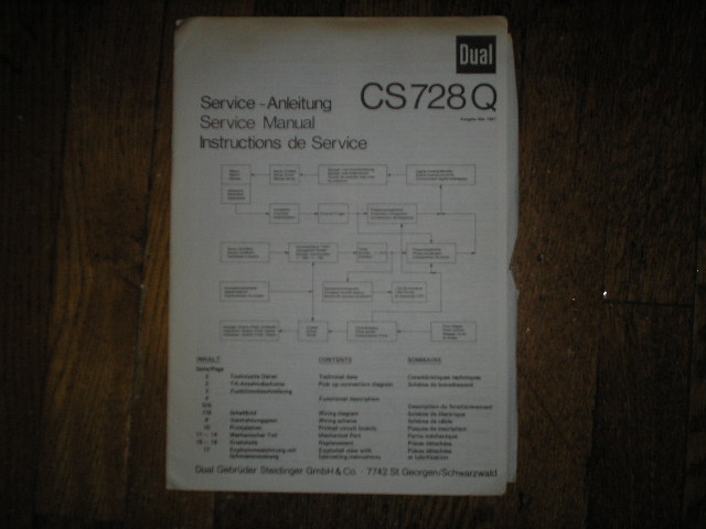 CS728Q Turntable Service Manual  Dual