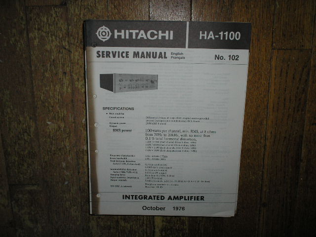 HA-1100 Amplifier Service Manual