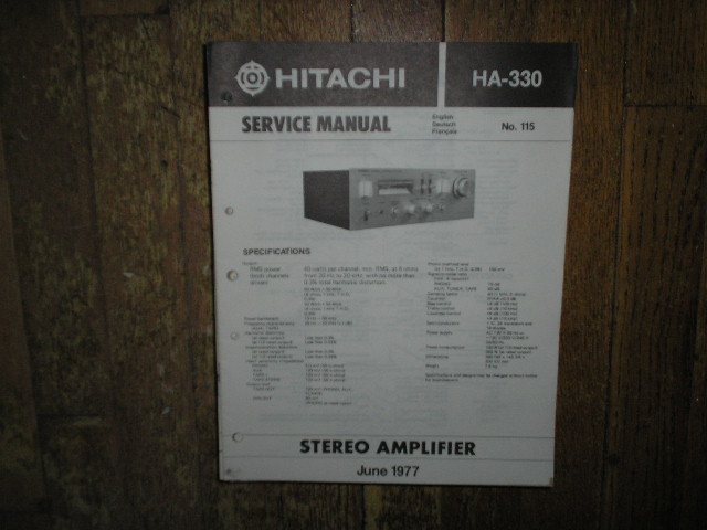 HA-330 Amplifier Service Manual