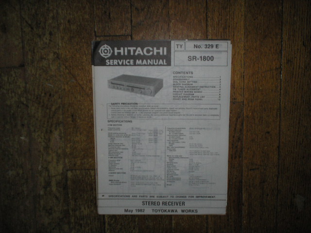 SR-1800 Receiver Service Manual  Hitachi