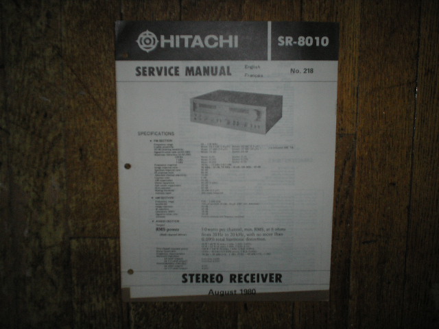 SR-8010 Receiver Service Manual  Hitachi