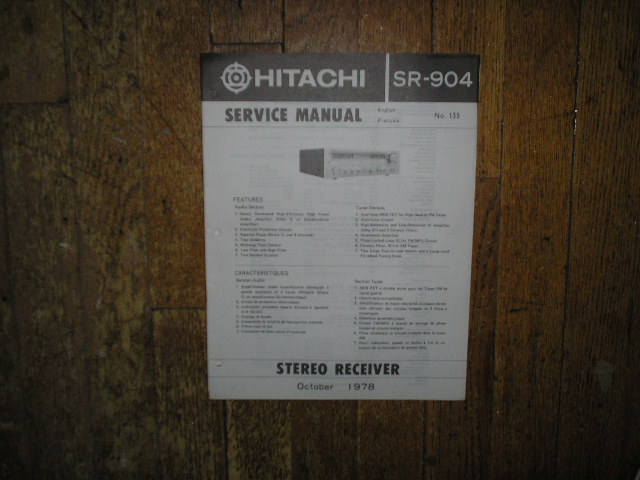Hitachi SR-904 Receiver Instruction Manual  Hitachi