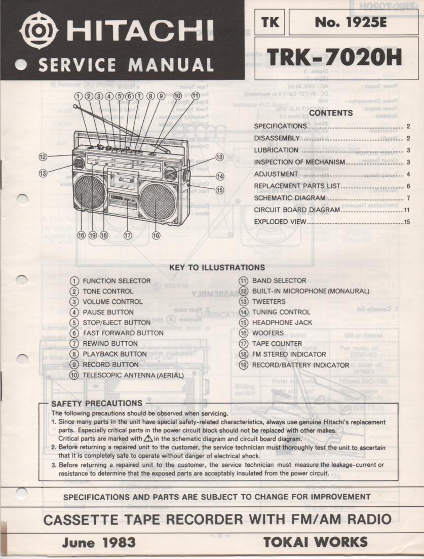TRK-7020H Radio Service Manual