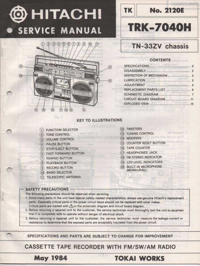 TRK-7040H Radio Service Manual