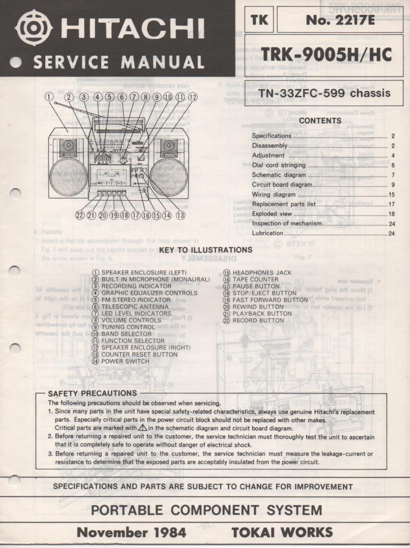 TRK-9005H TRK-9005HC Radio Service Manual