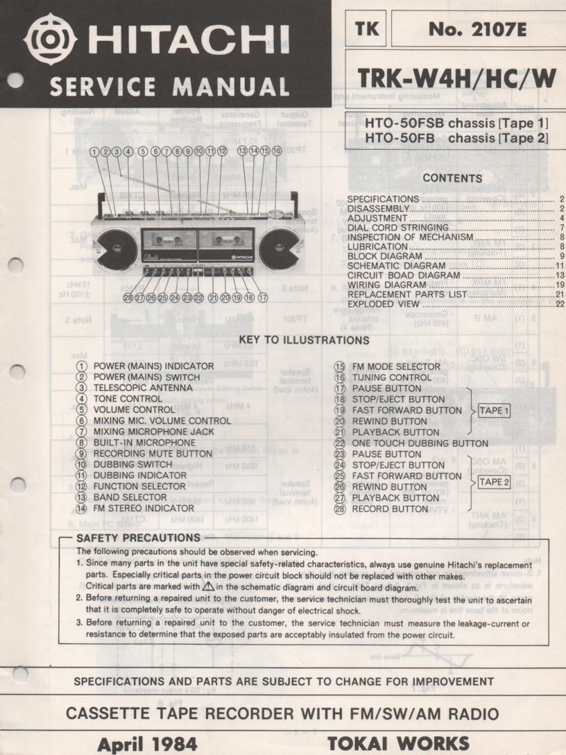TRK-W4H TRK-W4HC TRK-W4W Radio Service Manual