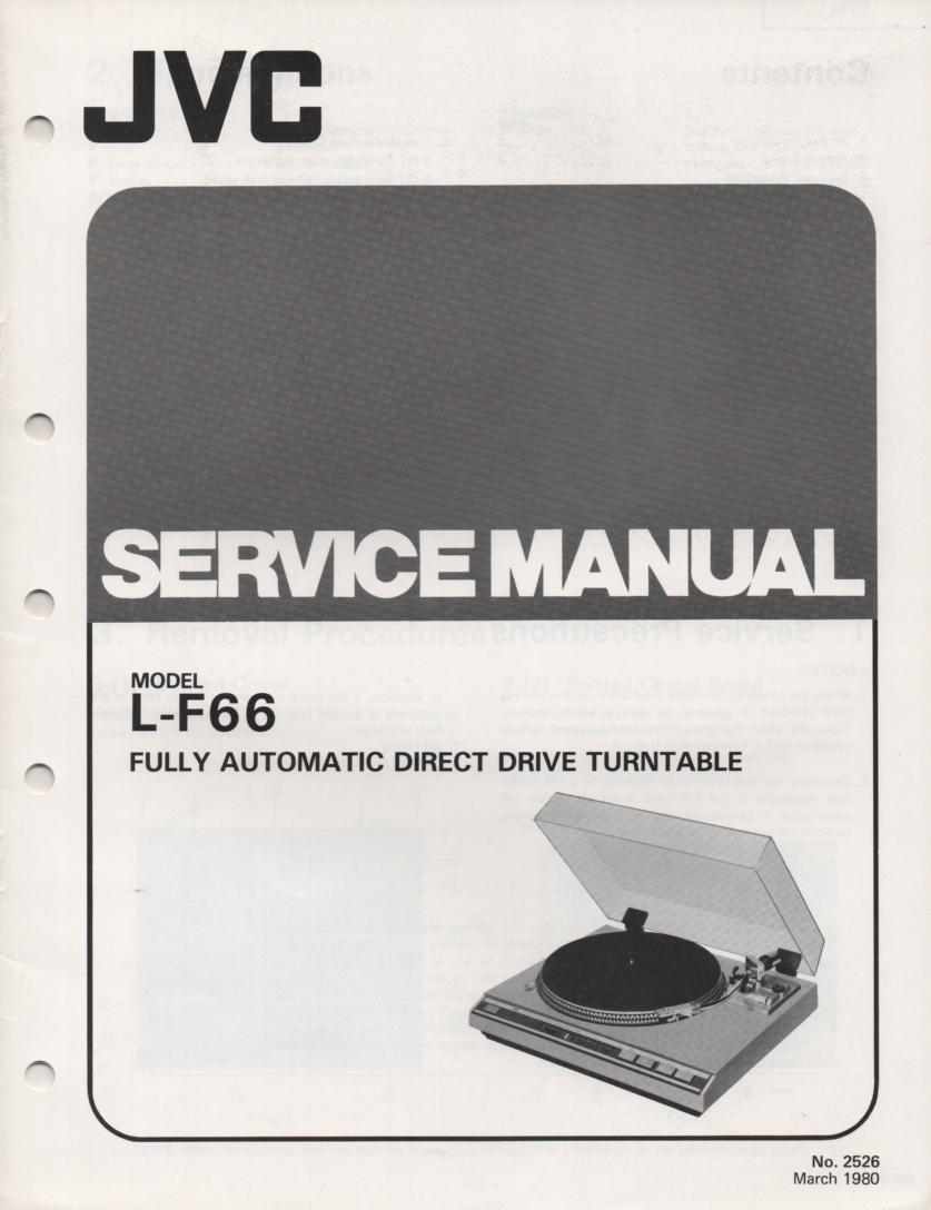 L-F66 Turntable Service Manual  JVC
