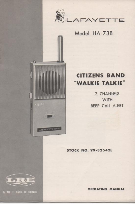 HA-73B Walkie Talkie Owners Manual