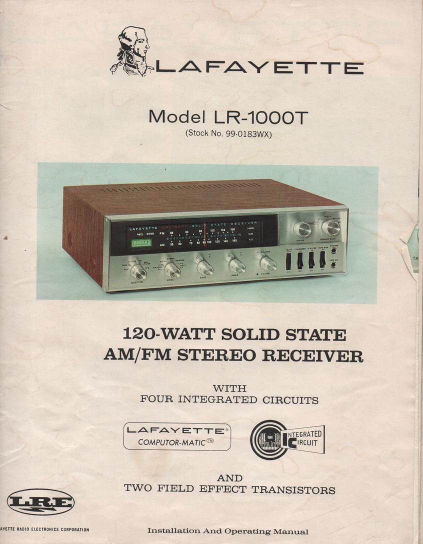 LR-1000T Receiver Manual  LAFAYETTE