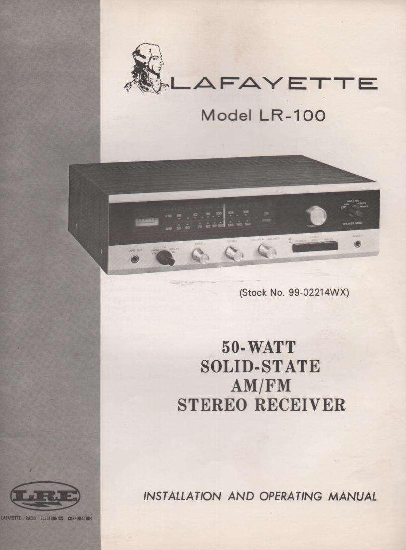 LR-100 Receiver Owners Service Manual  LAFAYETTE