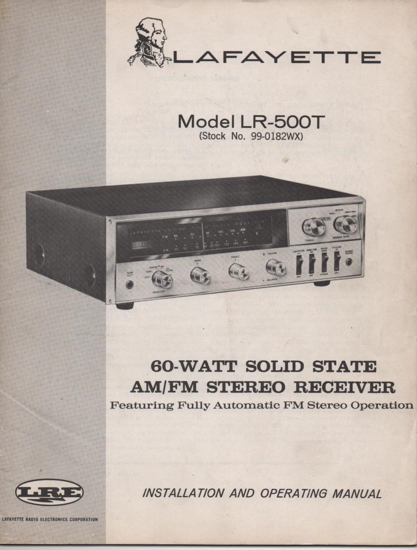 LR-500T Receiver Owners Service Manual  LAFAYETTE