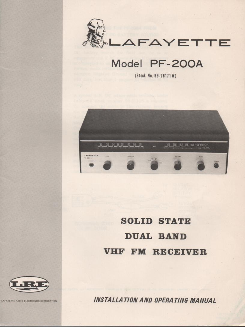 PF-200A Receiver Manual  LAFAYETTE
