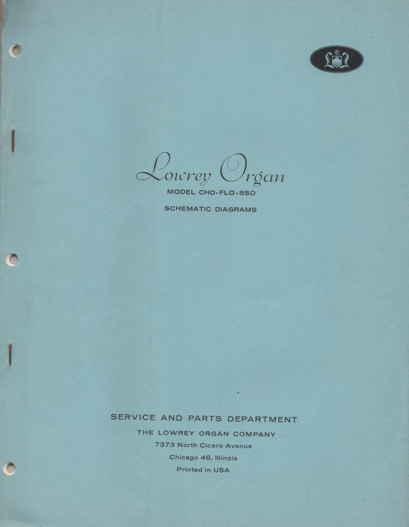 CHO FLO SSO Organ Service Manual
