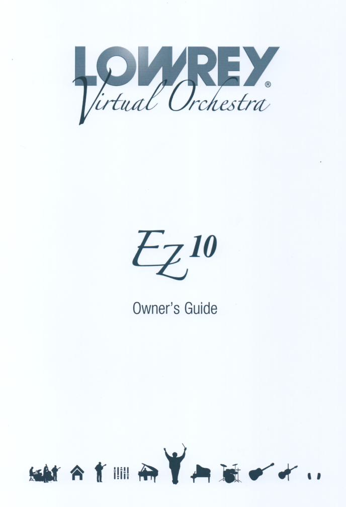 EZ10 Virtual Orchestra Organ Owners Manual.  
