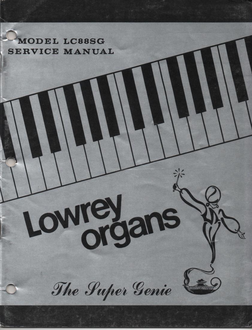 LC88SG Super Genie Organ Service Manual