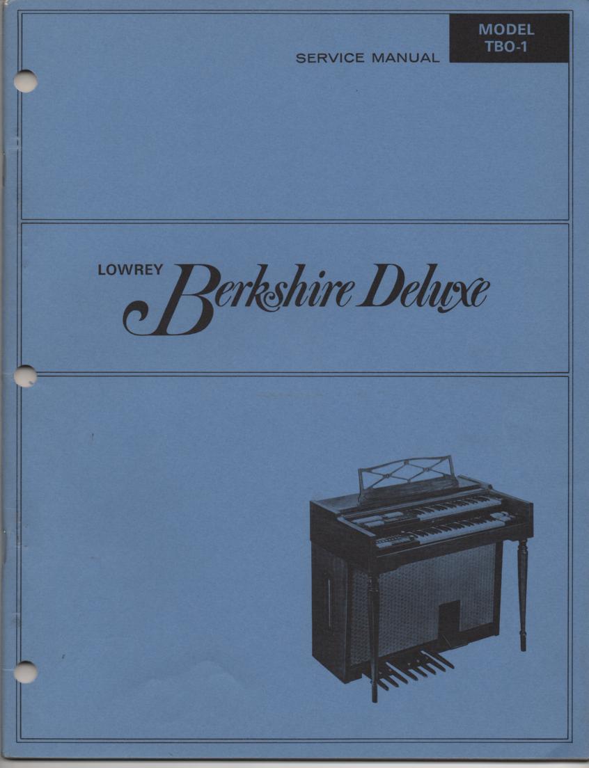 TBO-1 Berkshire Deluxe Organ Service Manual
