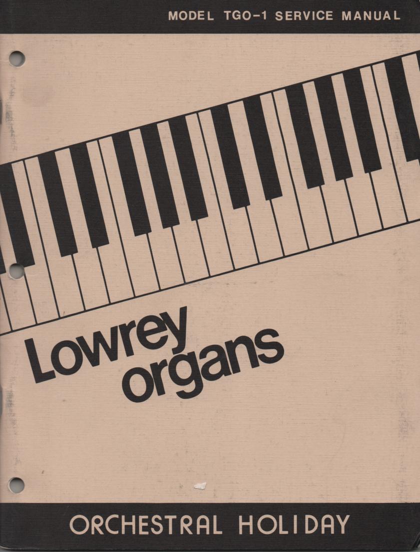 TGO-1 Orchestral Holiday Organ Service Manual