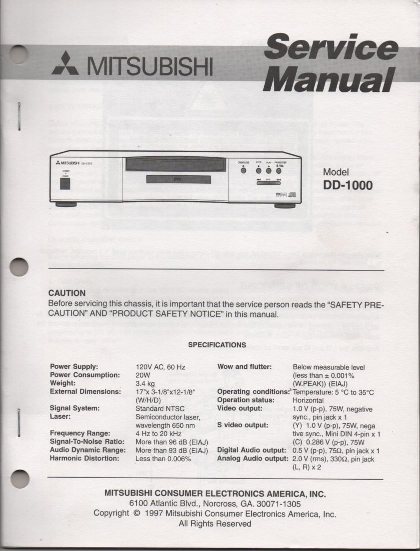 DD-1000 DVD Player Service Manual