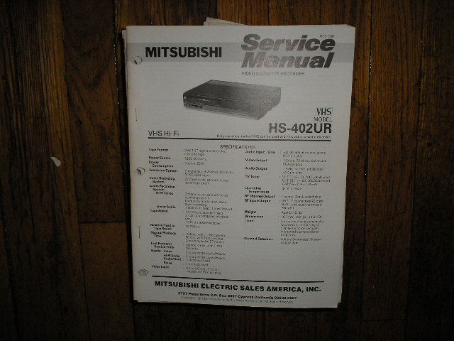 HS-402UR VCR Service Manual