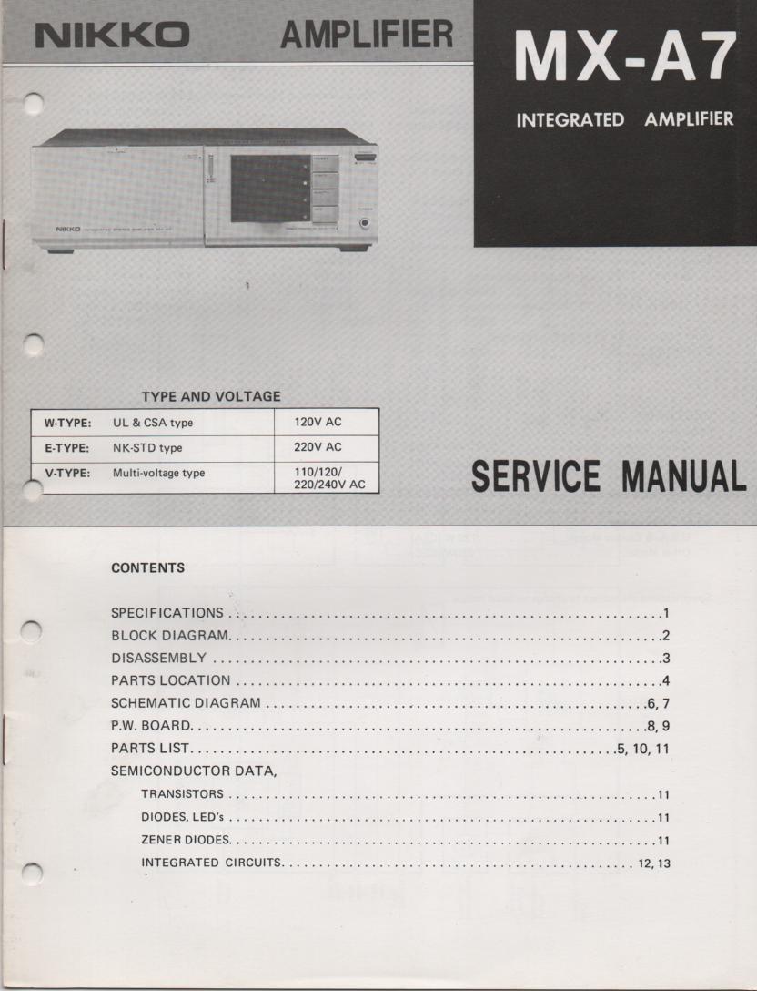 MX-A7 Amplifier Service Manual