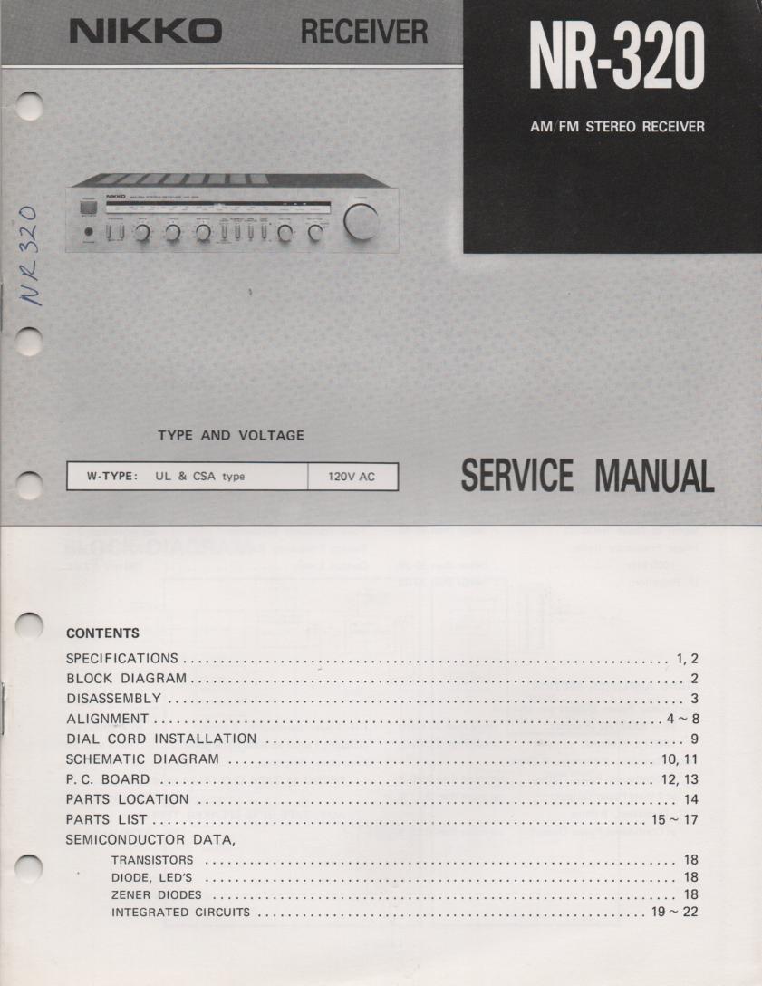 NR-320 Receiver Service Manual  Nikko