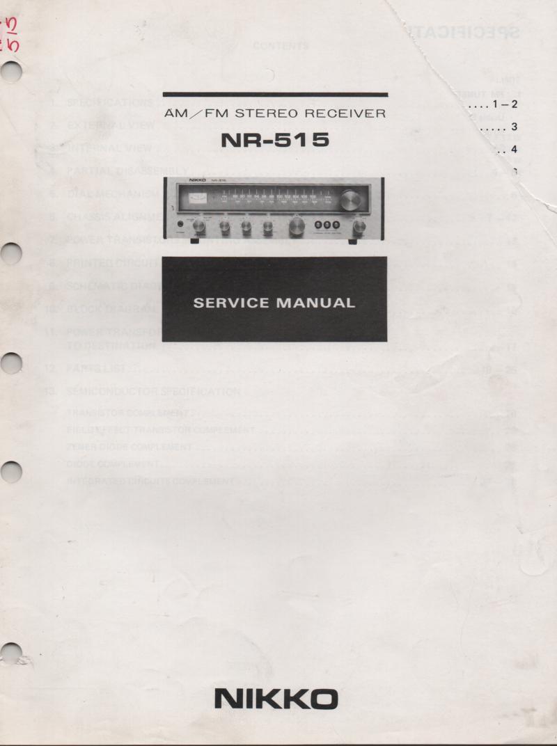 NR-515 Receiver Service Manual  Nikko