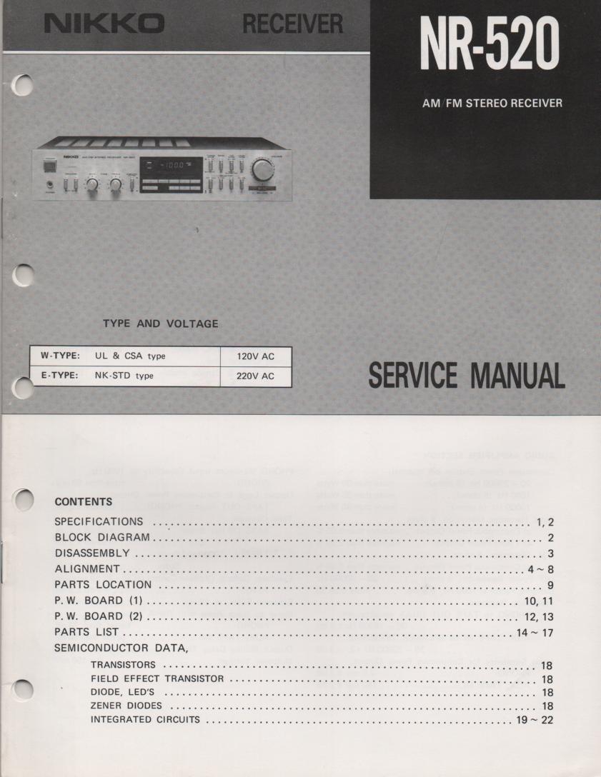 NR-520 Receiver Service Manual  Nikko