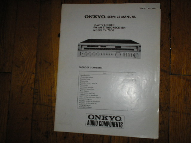 TX-7000 Receiver Service Manual  ONKYO