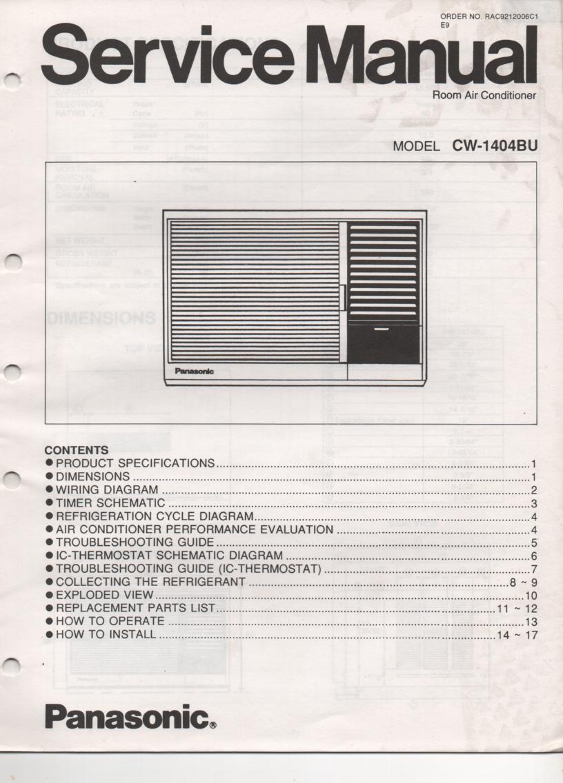 CW-1404BU Air Conditioner Service Manual