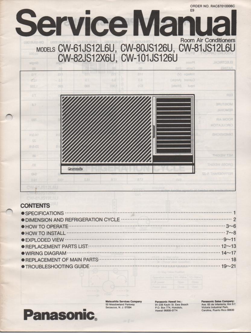 CW-61JS12L6U  Air Conditioner Service Manual