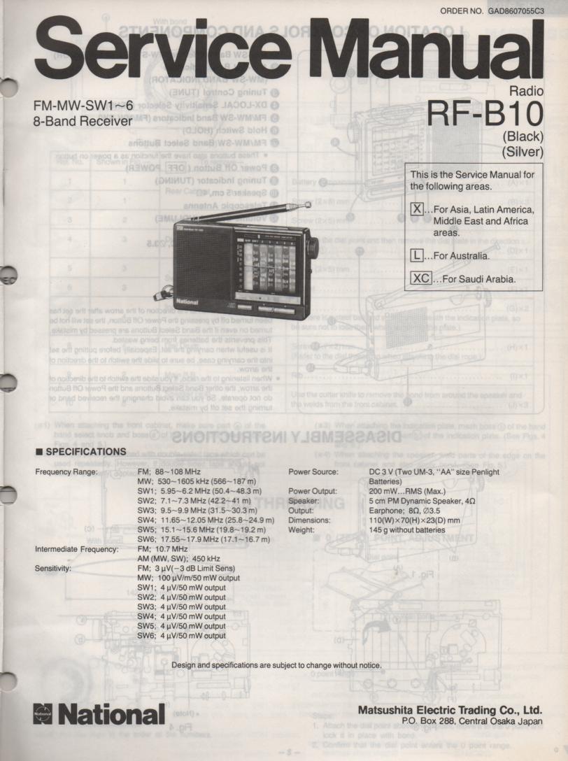 RF-B10 Multi Band Radio Service Manual