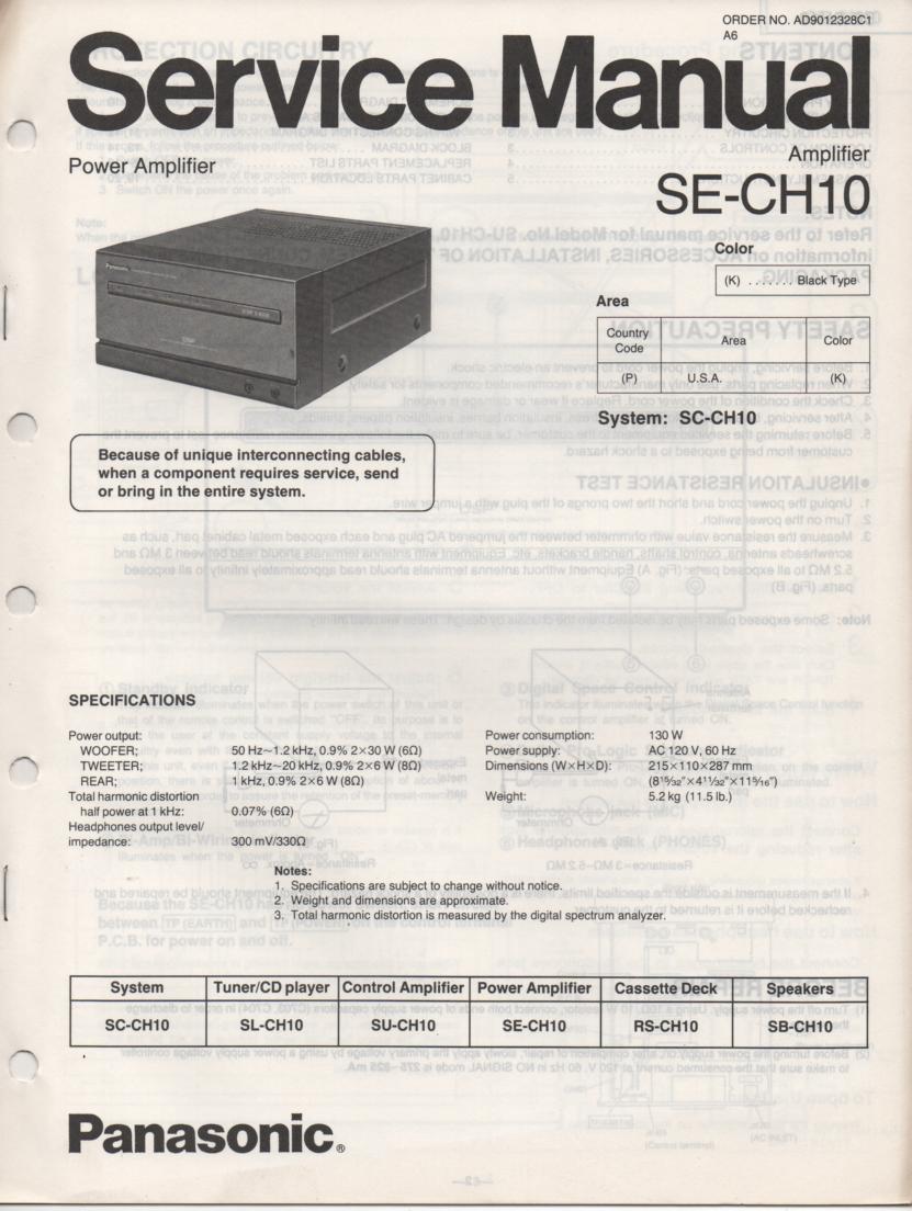 SE-CH10 Amplifier Service Manual