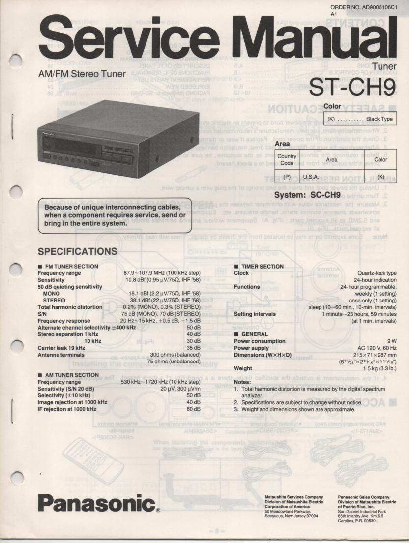 ST-CH9 Tuner Service Manual  Panasonic