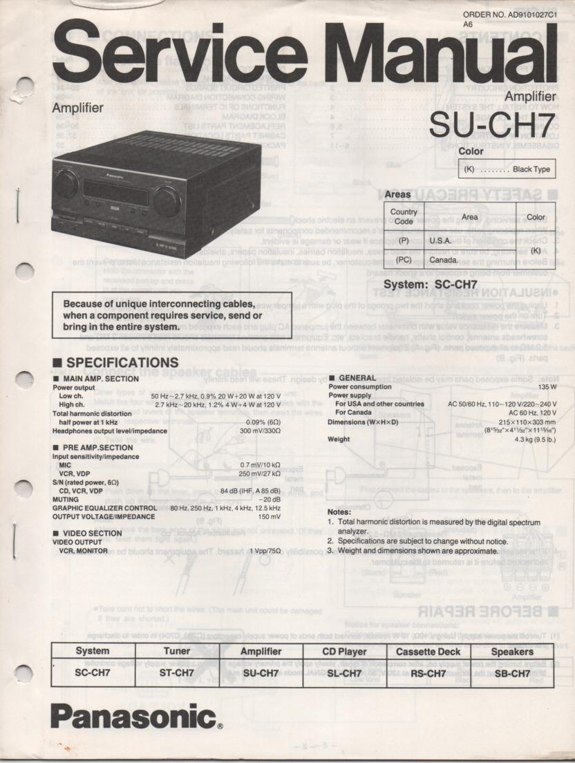 SU-CH7 Amplifier Service Manual