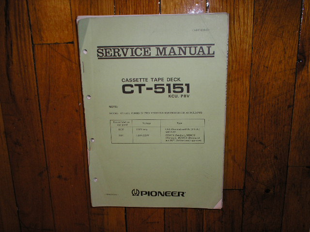 CT-5151 Cassette Deck Service Manual for KCU and PBV Types.