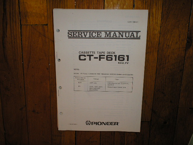 CT-F6161 Cassette Deck Service Manual for KCU and FV Types