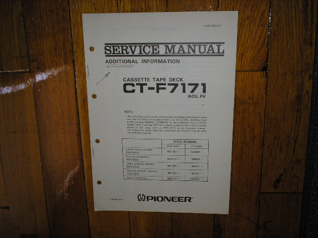 CT-F7171 Cassette Deck Service Manual 2