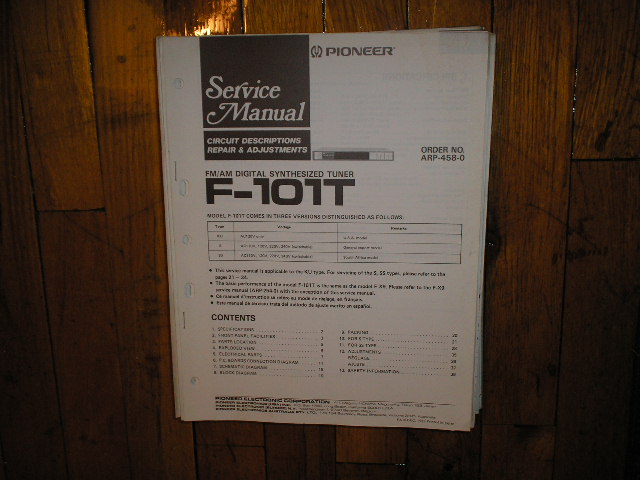 F-101T Tuner Service Manual