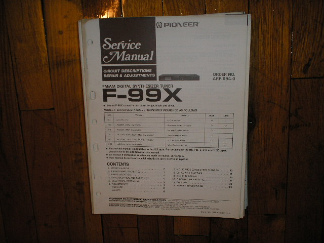 F-99X Tuner Service Manual