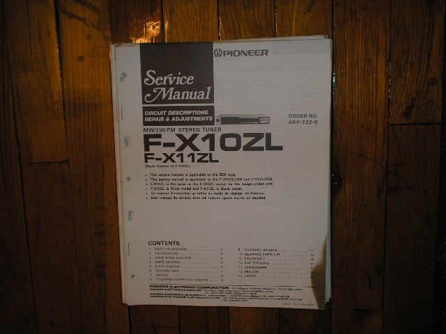 F-X10ZL F-X11ZL Tuner Service Manual