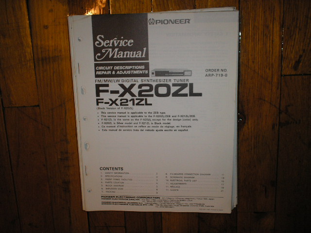 F-X20ZL F-X21ZL Tuner Service Manual